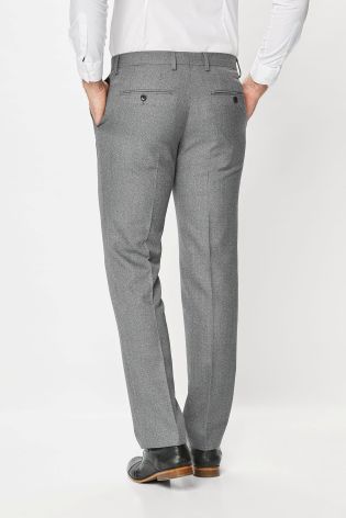 Light Grey Textured Slim Fit Suit: Trousers